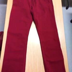Dillion Slim Fit Corduroy Burgundy Slacks